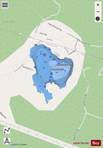Ninevah Lake Mt Holly depth contour Map - i-Boating App - Streets