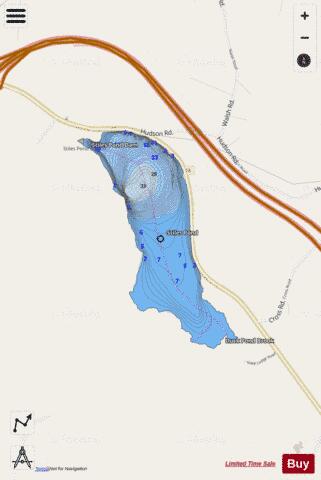 Stiles Pond Waterford depth contour Map - i-Boating App - Streets
