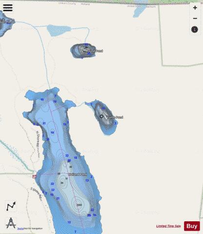 Turtle Pond Holland depth contour Map - i-Boating App - Streets