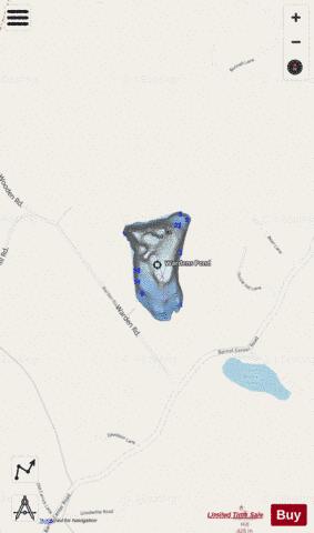 Warden Pond Barnet depth contour Map - i-Boating App - Streets