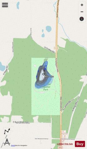 Bear Kuester Lake,  Spokane County depth contour Map - i-Boating App - Streets