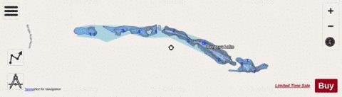 Bergeau Lake,  Lincoln County depth contour Map - i-Boating App - Streets