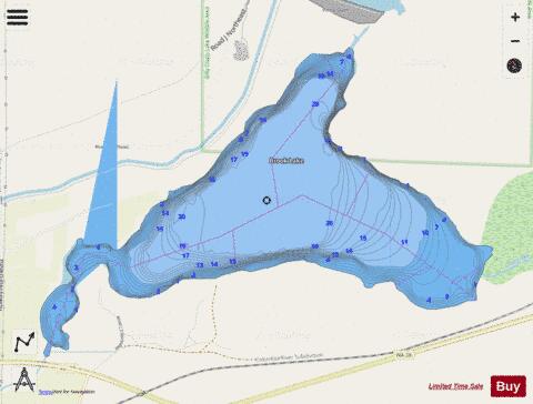 Brook Stratford Lake,  Grant County depth contour Map - i-Boating App - Streets