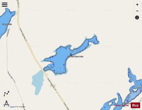 Crooked Knee Lake,  Whitman County depth contour Map - i-Boating App - Streets