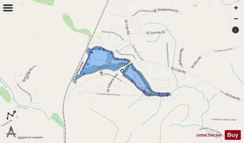 Fawn Lake,  Mason County depth contour Map - i-Boating App - Streets