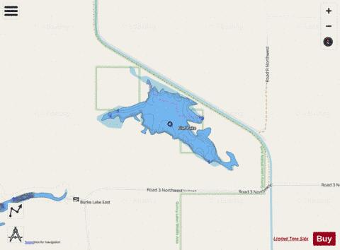 Flat Lake,  Grant County depth contour Map - i-Boating App - Streets