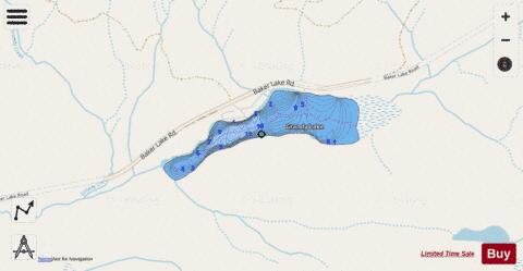 Grandy Lake,  Skagit County depth contour Map - i-Boating App - Streets