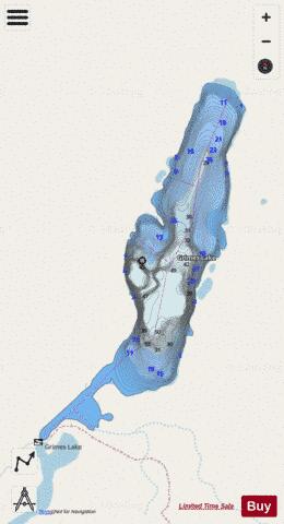 Grimes Lake,  Douglas County depth contour Map - i-Boating App - Streets