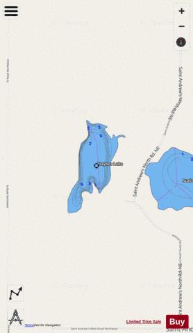 Haynes Lake,  Douglas County depth contour Map - i-Boating App - Streets