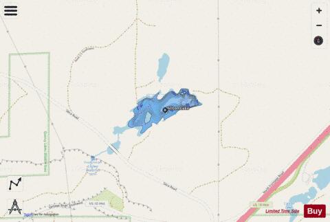 Hilltop Lake,  Grant County depth contour Map - i-Boating App - Streets