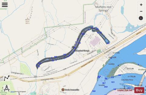Lake Greenleaf Slough depth contour Map - i-Boating App - Streets