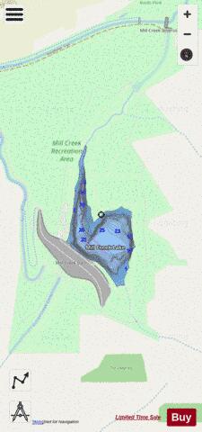 Mill Creek Lake,  Walla Walla County depth contour Map - i-Boating App - Streets