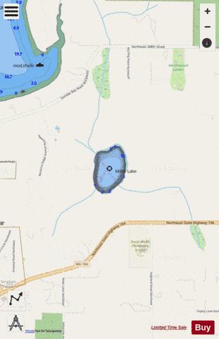 Miller Lake,  Kitsap County depth contour Map - i-Boating App - Streets