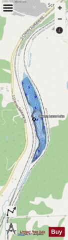 Queen Lucas Lake,  Spokane County depth contour Map - i-Boating App - Streets