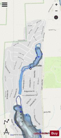 Reed Lake,  Whatcom County depth contour Map - i-Boating App - Streets