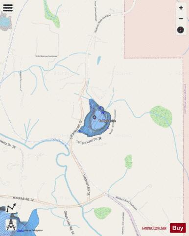 Tempo Bushman Lake,  Thurston County depth contour Map - i-Boating App - Streets