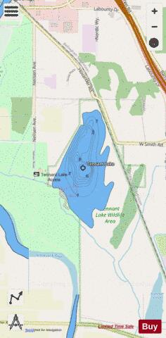 Tennant Lake,  Whatcom County depth contour Map - i-Boating App - Streets