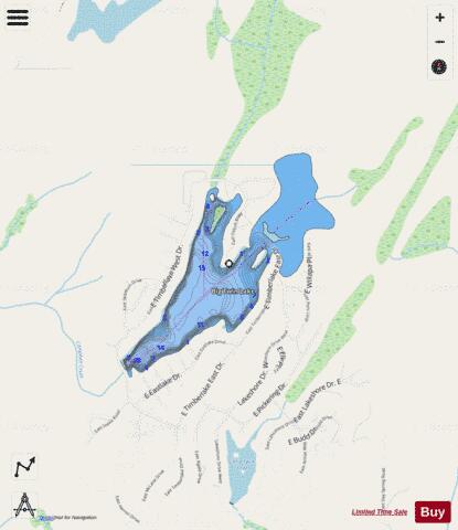Timber Lake,  Mason County depth contour Map - i-Boating App - Streets