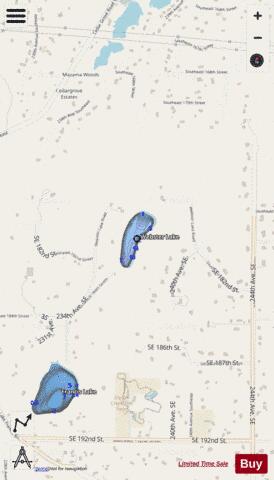 Webster Lake,  King County depth contour Map - i-Boating App - Streets