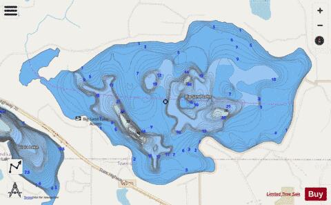 Big Sand Lake depth contour Map - i-Boating App - Streets
