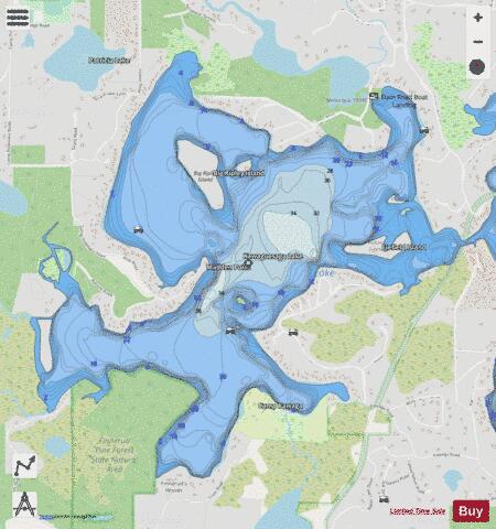Kawaguesaga Lake depth contour Map - i-Boating App - Streets
