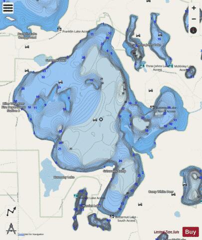 Butternut Lake depth contour Map - i-Boating App - Streets