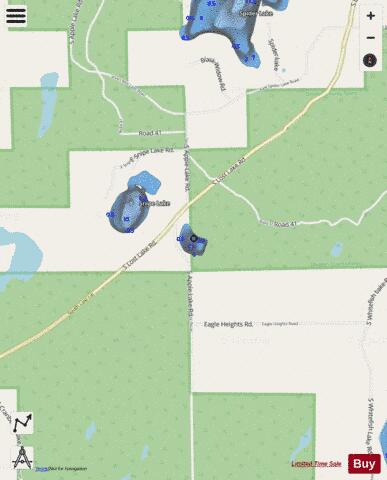 Apple Lake depth contour Map - i-Boating App - Streets
