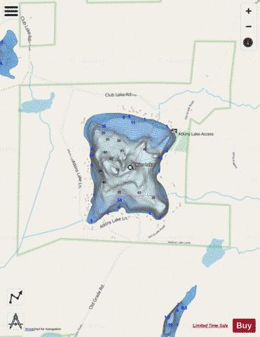 Atkins Lake depth contour Map - i-Boating App - Streets