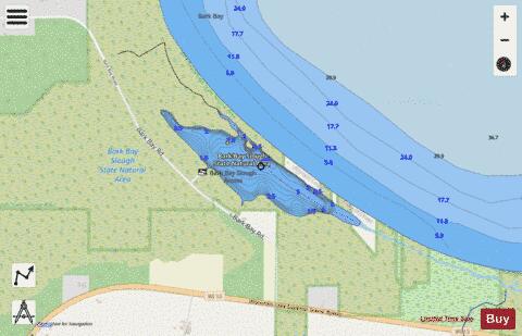 Bark Bay Slough depth contour Map - i-Boating App - Streets