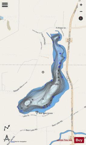 Bear Lake Royalton depth contour Map - i-Boating App - Streets