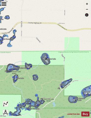 Big Beaver Lake depth contour Map - i-Boating App - Streets