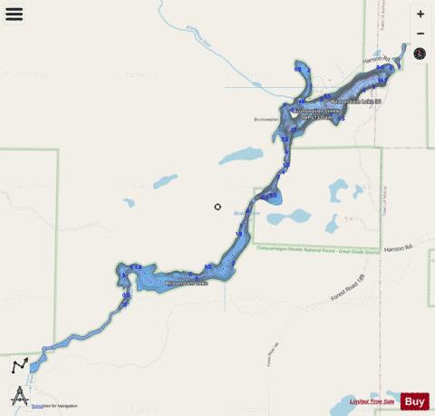 Beaverdam Lake depth contour Map - i-Boating App - Streets
