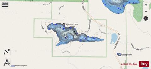 Bellevue Lake depth contour Map - i-Boating App - Streets