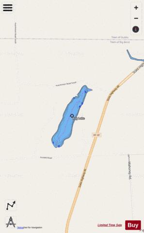 Bog Lake B depth contour Map - i-Boating App - Streets