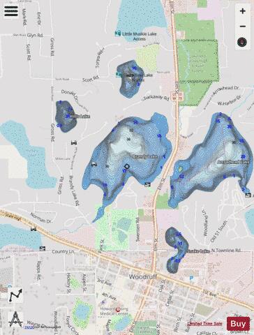 Brandy Lake depth contour Map - i-Boating App - Streets