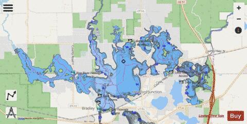 Bridge Lake depth contour Map - i-Boating App - Streets