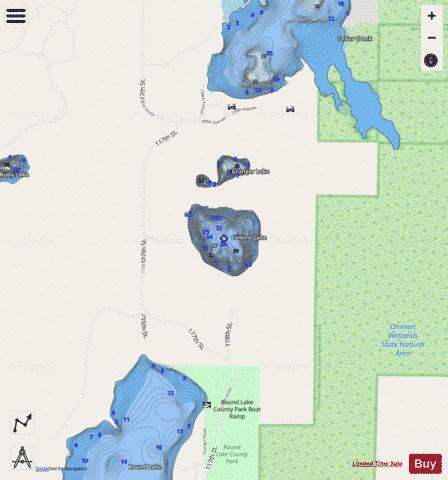 Calkins Lake depth contour Map - i-Boating App - Streets