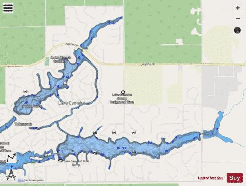 Camelot Lake depth contour Map - i-Boating App - Streets