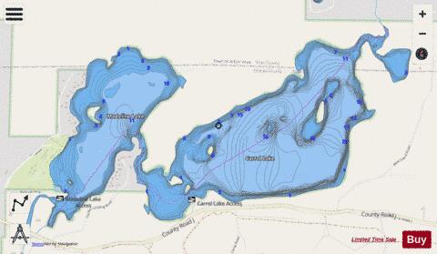 Carrol Lake + Madeline Lake depth contour Map - i-Boating App - Streets