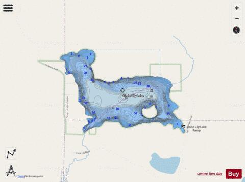 Circle Lily Lake depth contour Map - i-Boating App - Streets