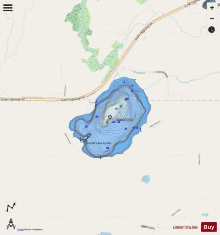 Cornell Lake depth contour Map - i-Boating App - Streets
