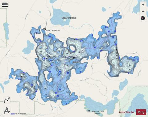 Crab Lake depth contour Map - i-Boating App - Streets