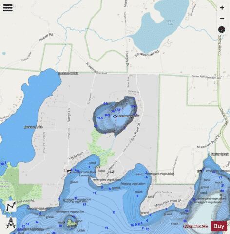 Cranberry Lake B depth contour Map - i-Boating App - Streets