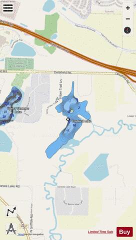 Crooked Lake B depth contour Map - i-Boating App - Streets