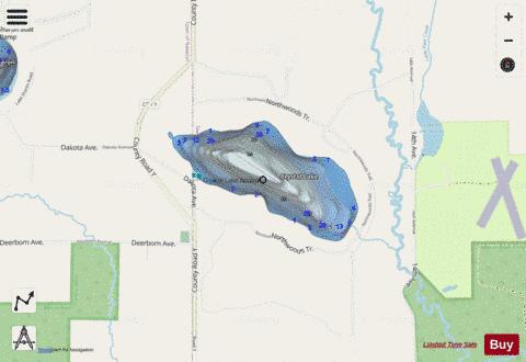 Crystal Lake D depth contour Map - i-Boating App - Streets