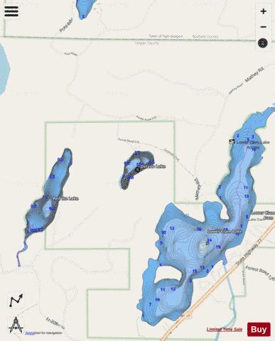 Delano Lake depth contour Map - i-Boating App - Streets