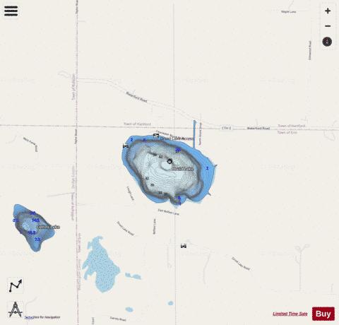 Druid Lake depth contour Map - i-Boating App - Streets