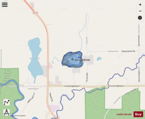 East Mitchell Lake depth contour Map - i-Boating App - Streets