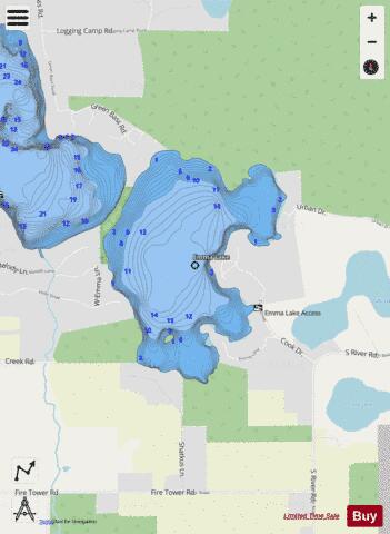 Emma Lake depth contour Map - i-Boating App - Streets