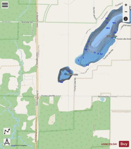 Eugene Lake depth contour Map - i-Boating App - Streets